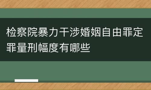 检察院暴力干涉婚姻自由罪定罪量刑幅度有哪些