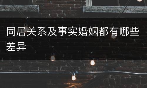 同居关系及事实婚姻都有哪些差异