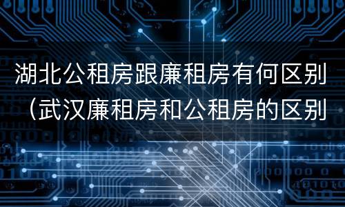 湖北公租房跟廉租房有何区别（武汉廉租房和公租房的区别）