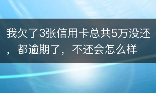 我欠了3张信用卡总共5万没还，都逾期了，不还会怎么样