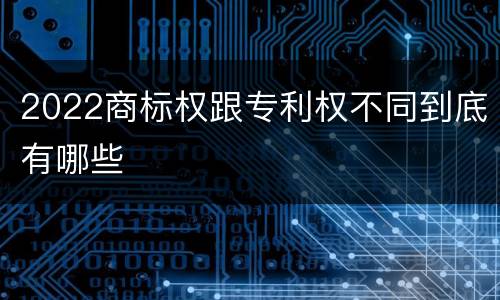 2022商标权跟专利权不同到底有哪些