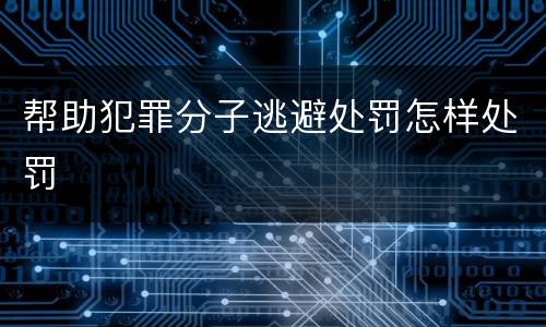 帮助犯罪分子逃避处罚怎样处罚