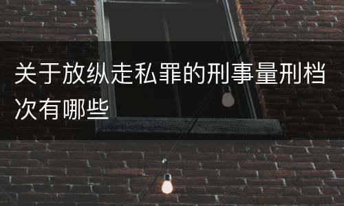 关于放纵走私罪的刑事量刑档次有哪些
