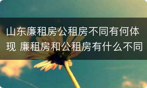 山东廉租房公租房不同有何体现 廉租房和公租房有什么不同