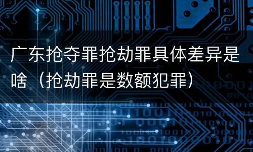 广东抢夺罪抢劫罪具体差异是啥（抢劫罪是数额犯罪）
