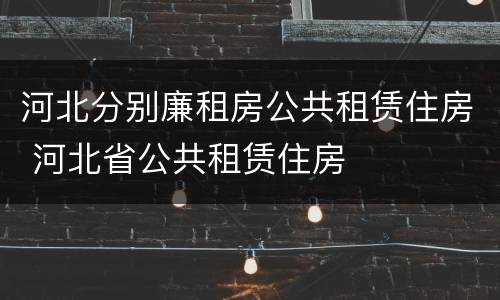 河北分别廉租房公共租赁住房 河北省公共租赁住房