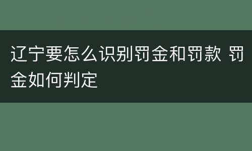 辽宁要怎么识别罚金和罚款 罚金如何判定