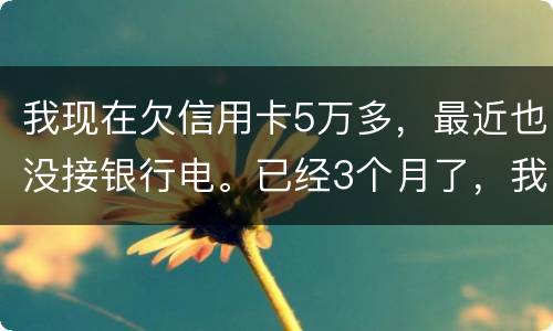 我现在欠信用卡5万多，最近也没接银行电。已经3个月了，我现在该如何处理