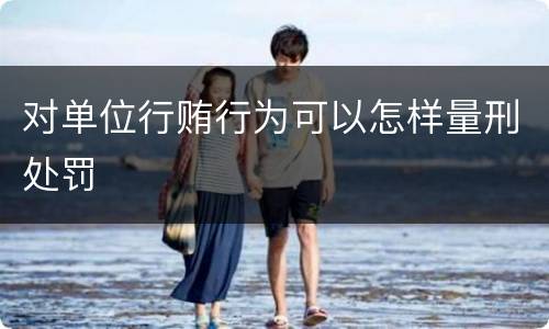 对单位行贿行为可以怎样量刑处罚