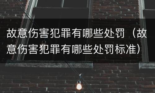 故意伤害犯罪有哪些处罚（故意伤害犯罪有哪些处罚标准）