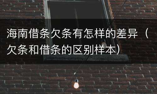 海南借条欠条有怎样的差异（欠条和借条的区别样本）
