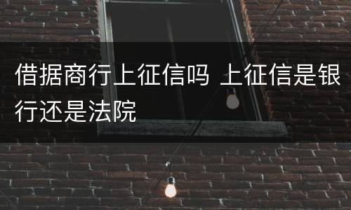 借据商行上征信吗 上征信是银行还是法院