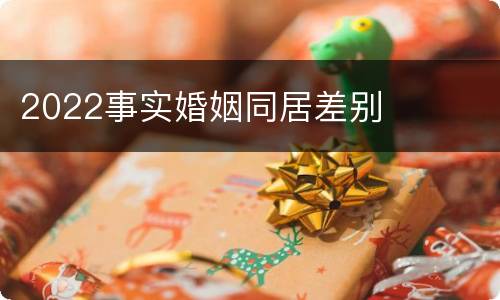 2022事实婚姻同居差别