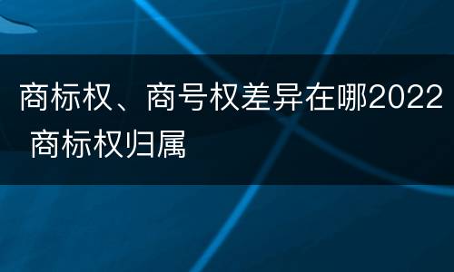 商标权、商号权差异在哪2022 商标权归属