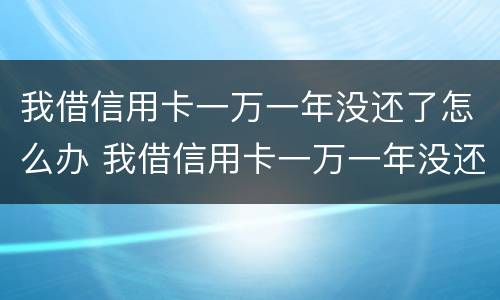 我借信用卡一万一年没还了怎么办 我借信用卡一万一年没还了怎么办理