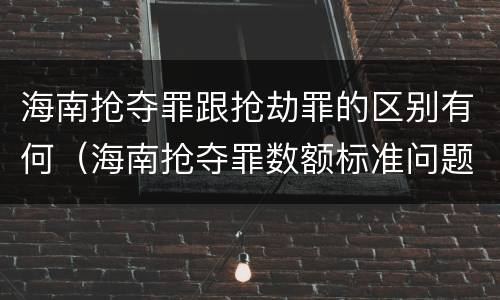海南抢夺罪跟抢劫罪的区别有何（海南抢夺罪数额标准问题的规定）