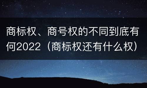 商标权、商号权的不同到底有何2022（商标权还有什么权）