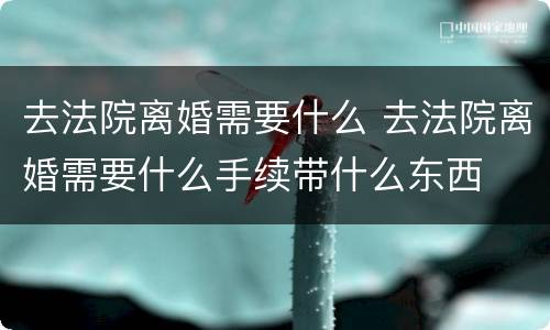 去法院离婚需要什么 去法院离婚需要什么手续带什么东西
