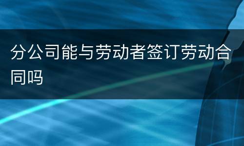 分公司能与劳动者签订劳动合同吗