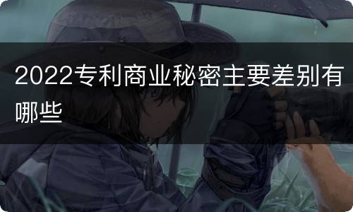 2022专利商业秘密主要差别有哪些