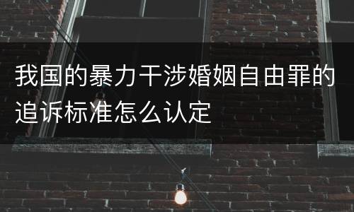 我国的暴力干涉婚姻自由罪的追诉标准怎么认定