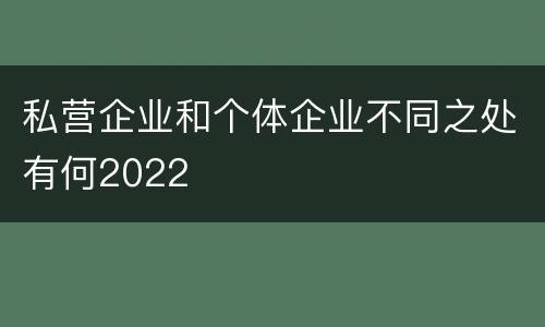 私营企业和个体企业不同之处有何2022
