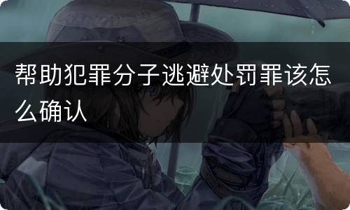 帮助犯罪分子逃避处罚罪该怎么确认