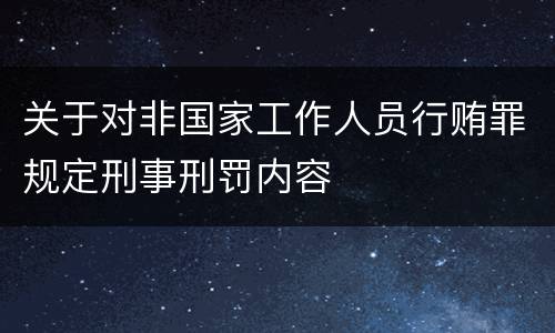 关于对非国家工作人员行贿罪规定刑事刑罚内容