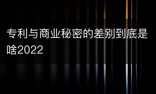 专利与商业秘密的差别到底是啥2022