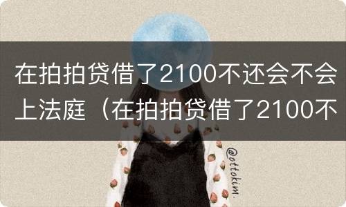 在拍拍贷借了2100不还会不会上法庭（在拍拍贷借了2100不还会不会上法庭了）