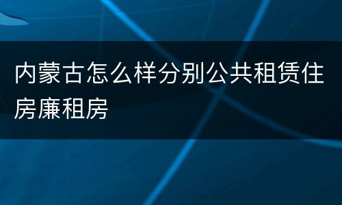 内蒙古怎么样分别公共租赁住房廉租房