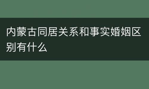 内蒙古同居关系和事实婚姻区别有什么