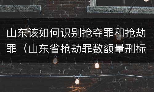 山东该如何识别抢夺罪和抢劫罪（山东省抢劫罪数额量刑标准）