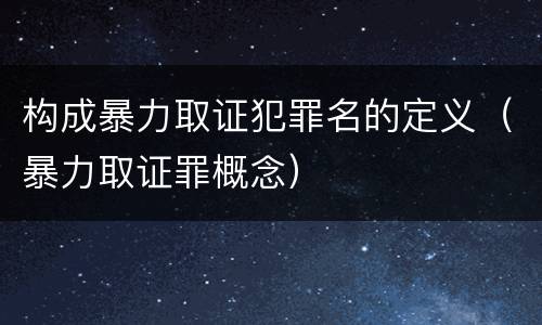 构成暴力取证犯罪名的定义（暴力取证罪概念）