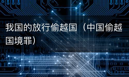我国的放行偷越国（中国偷越国境罪）