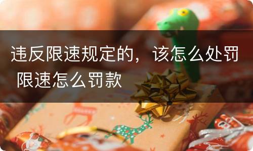 违反限速规定的，该怎么处罚 限速怎么罚款