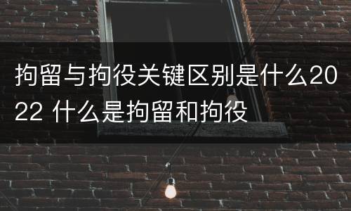 拘留与拘役关键区别是什么2022 什么是拘留和拘役