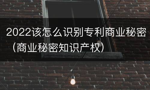 2022该怎么识别专利商业秘密（商业秘密知识产权）