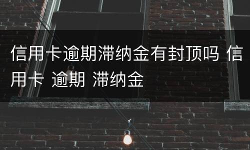 信用卡逾期滞纳金有封顶吗 信用卡 逾期 滞纳金