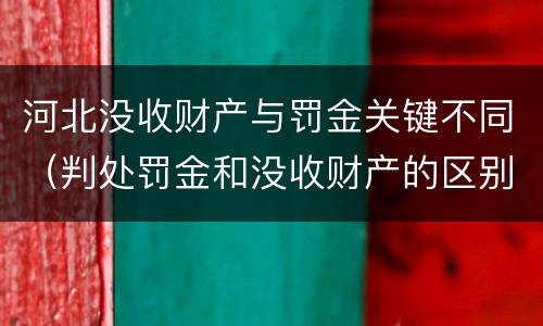 河北没收财产与罚金关键不同（判处罚金和没收财产的区别）