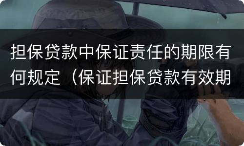 担保贷款中保证责任的期限有何规定（保证担保贷款有效期是多少年?）