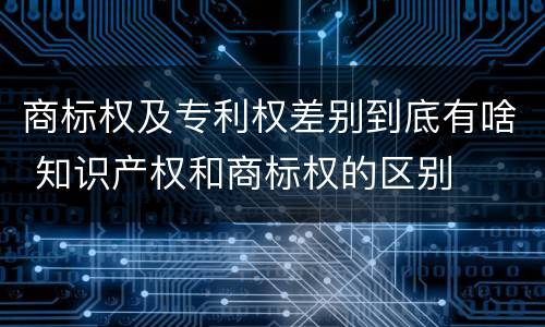 商标权及专利权差别到底有啥 知识产权和商标权的区别