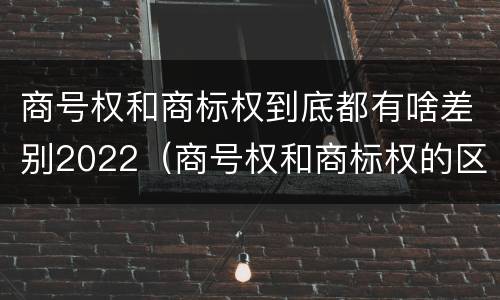 商号权和商标权到底都有啥差别2022（商号权和商标权的区别）