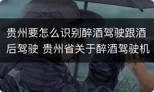 贵州要怎么识别醉酒驾驶跟酒后驾驶 贵州省关于醉酒驾驶机动车
