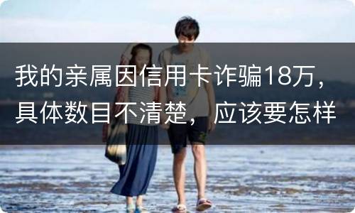 我的亲属因信用卡诈骗18万，具体数目不清楚，应该要怎样办