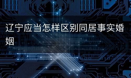 辽宁应当怎样区别同居事实婚姻