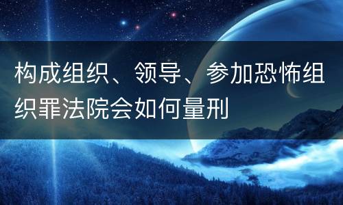 构成组织、领导、参加恐怖组织罪法院会如何量刑