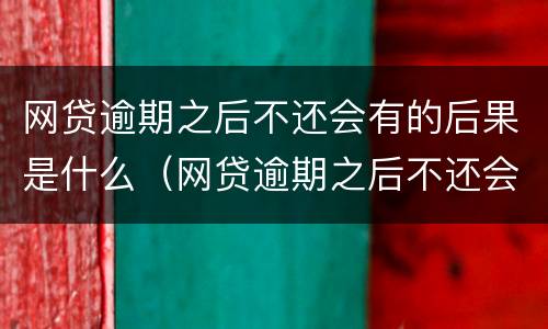 网贷逾期之后不还会有的后果是什么（网贷逾期之后不还会有的后果是什么样）