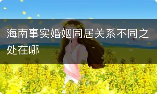 海南事实婚姻同居关系不同之处在哪