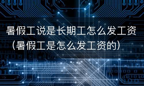 暑假工说是长期工怎么发工资（暑假工是怎么发工资的）